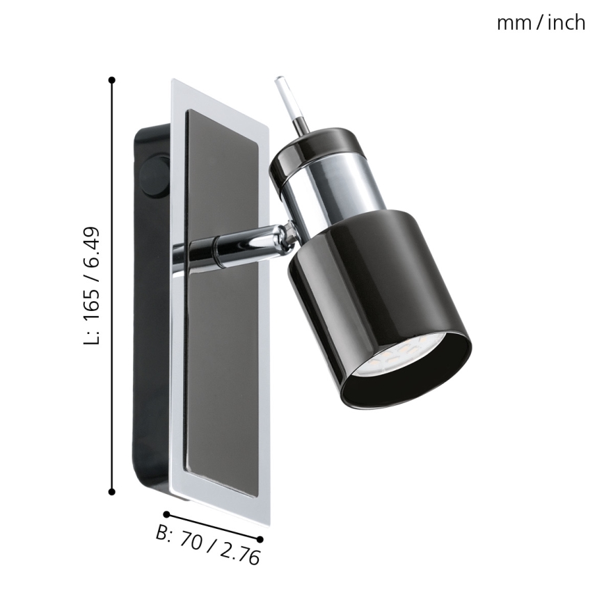 Eglo - LED-Spotleuchte 1xGU10/5W/230V schwarz