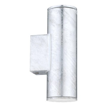 Eglo 30911 - LED Außen-Wandleuchte RIGA 2xGU10/2,8W/230V IP44 silber