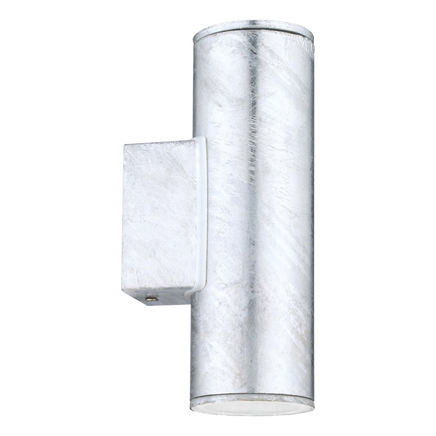 Eglo 30911 - LED Außen-Wandleuchte RIGA 2xGU10/2,8W/230V IP44 silber