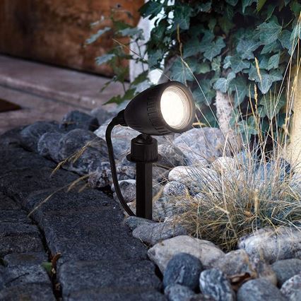 Eglo 31028 - SET 3x LED RGBW Außenleuchte NEMA-C 1xGU10/5W/230V 2700-6500K IP44 schwarz + Fernbedienung