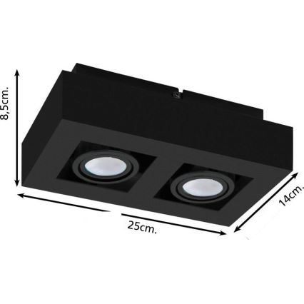 Eglo 31063 - LED-Deckenspot MENDOZA 2×LED / 4,7 W / 230 V / 3000 K, schwarz