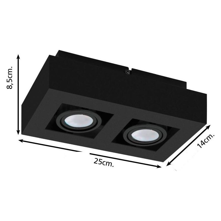 Eglo 31063 - LED-Deckenspot MENDOZA 2×LED / 4,7 W / 230 V / 3000 K, schwarz
