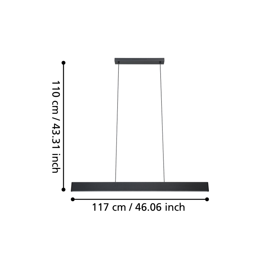 Eglo 31433 - LED-RGBW- Dimmbare Hängeleuchte ANDREAS-Z LED/38W/230V 2700-6500K schwarz