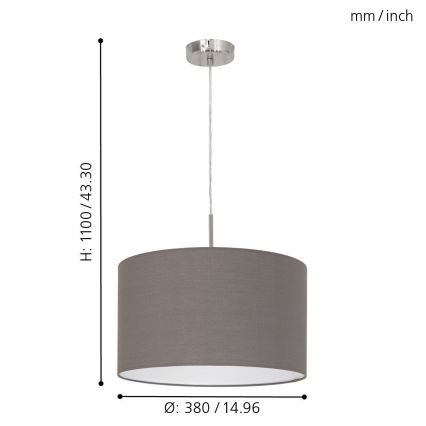 Eglo Hängeleuchte an Kabel E27/60W/230V
