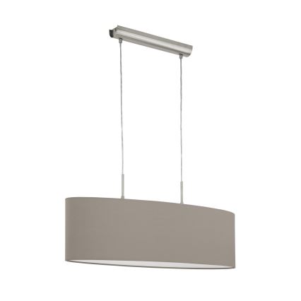 Eglo - Hängeleuchte an Kabel 2xE27/60W/230V Taupe