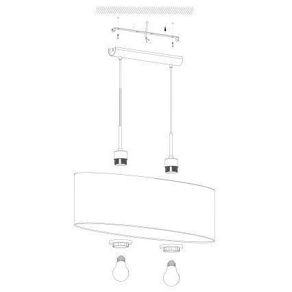 Eglo - Hängeleuchte an Kabel 2xE27/60W/230V Taupe