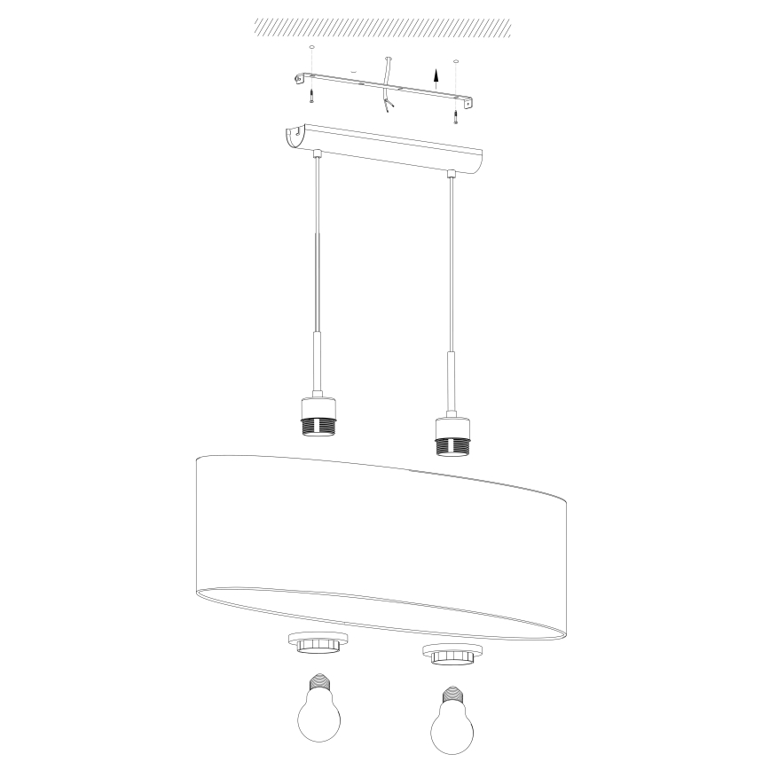 Eglo - Hängeleuchte an Kabel 2xE27/60W/230V Taupe