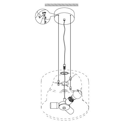 Eglo - Kronleuchter am Kabel 3xE27/60W/230V