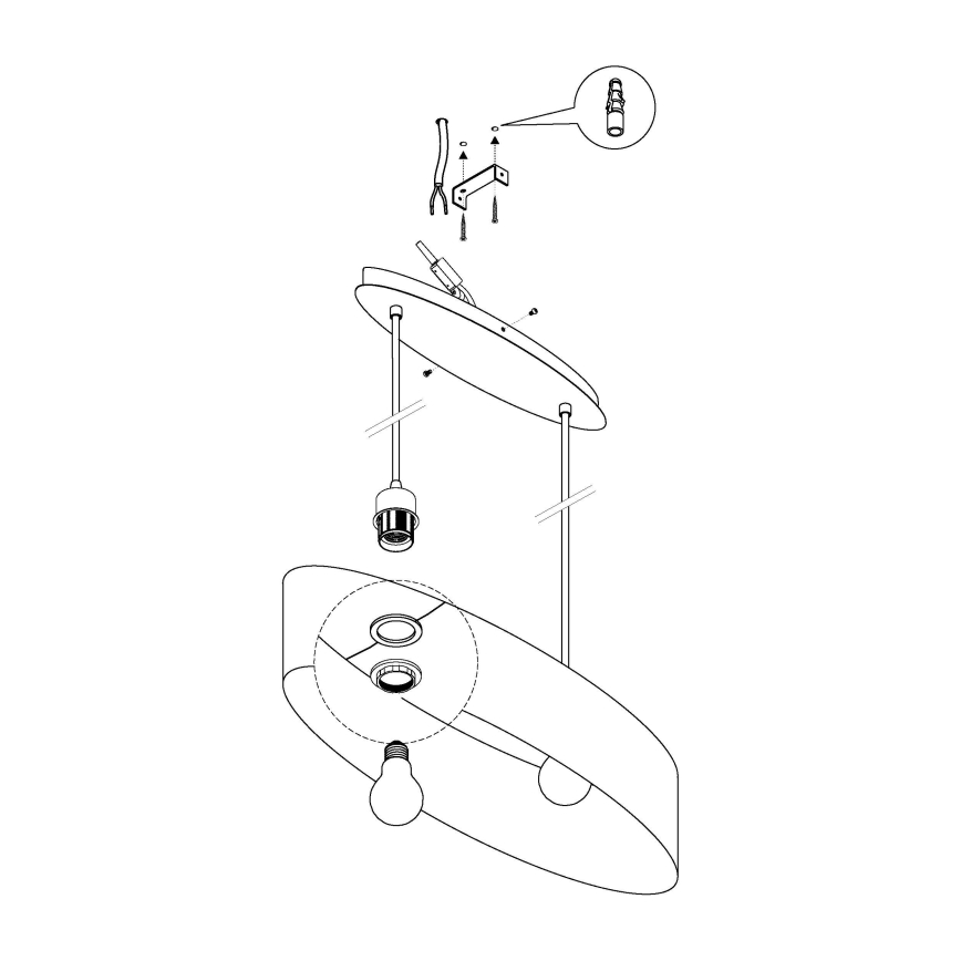 Eglo - Kronleuchter am Kabel 2xE27/60W/230V