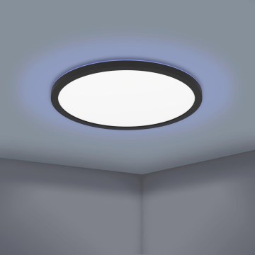 Eglo 31704 - LED RGBW dimmbar Deckenleuchte ROVITO-Z 1xLED/16,5W/230V 2700–6500K Ø 42 cm schwarz + Fernbedienung