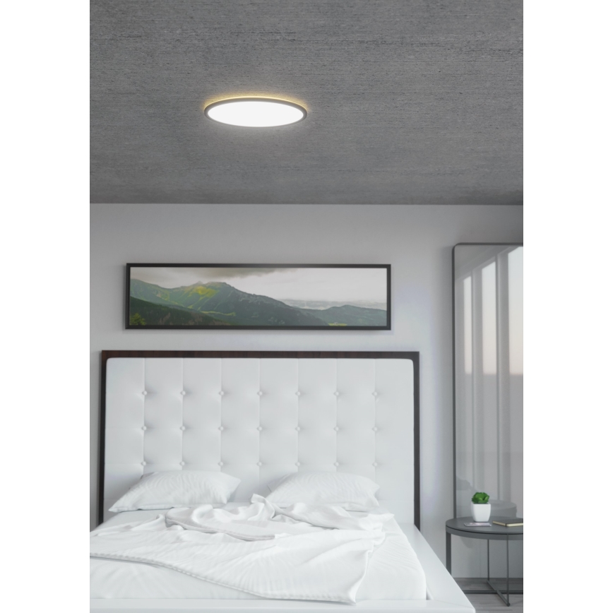 Eglo 31704 - LED RGBW dimmbare Deckenleuchte ROVITO-Z 1xLED/16,5W/230V 2700-6500K Ø 42 cm schwarz