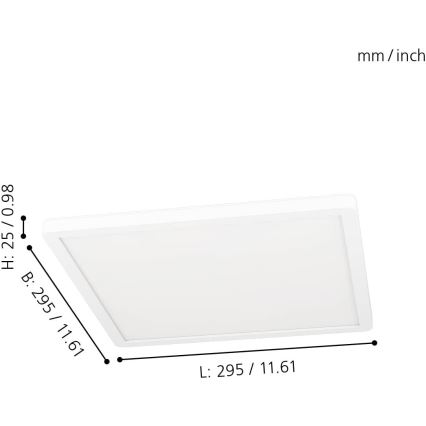 Eglo 31706 - Dimmbare LED-RGBW-Deckenleuchte ROVITO-Z LED/14,6W/230V 2700-6500K schwarz