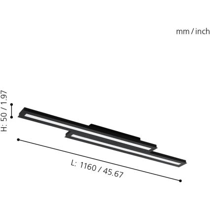 Eglo 31715 - Dimmbare LED-RGBW-Deckenleuchte SALITERAS-Z LED/20,4W/230V 2700-6500K schwarz