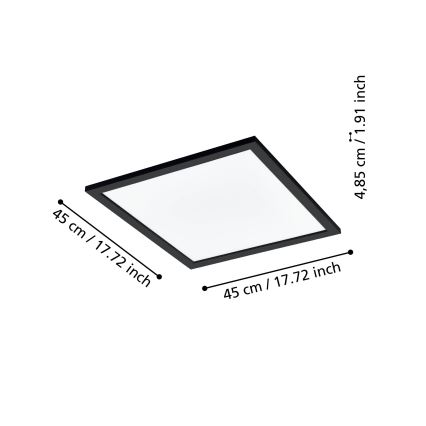 Eglo 31724 - Dimmbare LED-Deckenleuchte SALOBRENA-Z LED/21,5W/230V 2700-6500K schwarz
