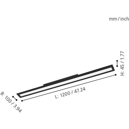 Eglo 31739 - Dimmbare LED-Deckenleuchte SALOBRENA-Z LED/33,5W/230V 2700-6500K schwarz