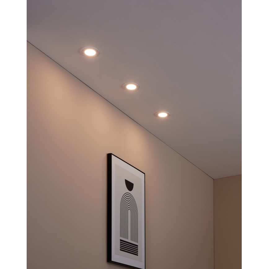Eglo 31741 - 3er-Set dimmbare LED-Einbauleuchten für das Badezimmer FUEVA-Z LED/2,8 W/230 V 2700–6500 K IP44 weiß Ø 8,5 cm