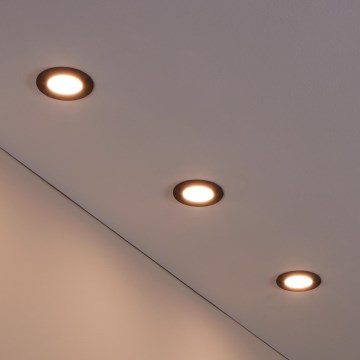 Eglo 31743 - SET 3x Dimmbare LED-Einbauleuchte für Badezimmer FUEVA-Z 1xLED/2,8W/230V 2700-6500 IP44 schwarz