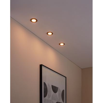 Eglo 31743 - SET 3x Dimmbare LED-Einbauleuchte für Badezimmer FUEVA-Z 1xLED/2,8W/230V 2700-6500 IP44 schwarz