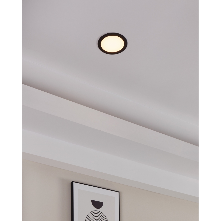 Eglo 31744 - LED-dimmbarer Badezimmer-Einbaustrahler FUEVA-Z LED/10,5W/230V 2700-6500K IP44 schwarz Ø 16,5 cm