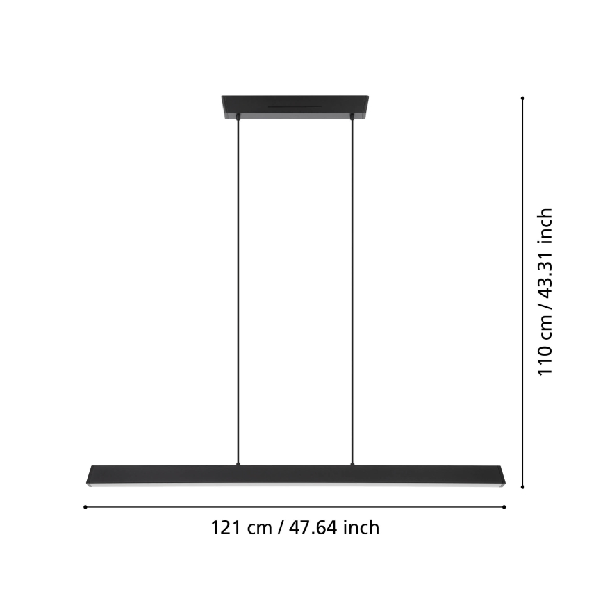 Eglo 31756 - Dimmbare Hängeleuchte (LED RGBW) SIMOLARIS-Z LED/35W/230V 2700-6500K schwarz