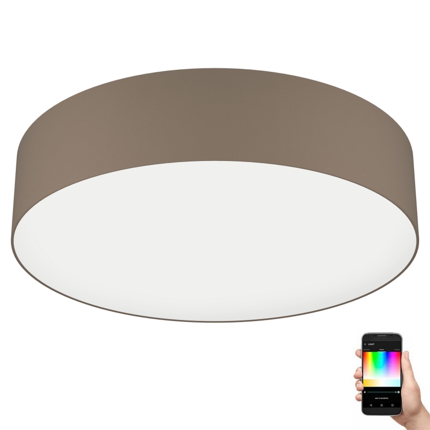 Eglo 31767 - Dimmbare LED RGBW-Deckenleuchte ROMAO-Z LED/35W/230V 2700-6500K Ø 57 cm taupe