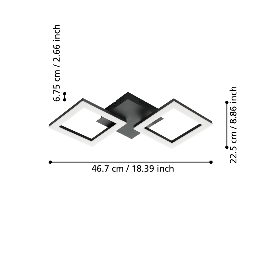 Eglo 31773 - Dimmbare LED-Deckenleuchte PARANDAY-Z LED/15,5W/230V 3000-6500K schwarz