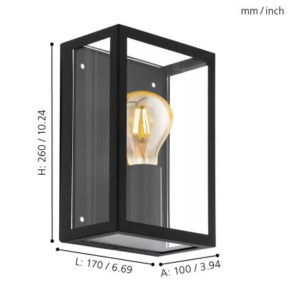 Eglo 31778 - dimmbare LED RGBW Außenwandleuchte ALAMONTE-Z LED/4,9W/230V 3000K IP44 schwarz