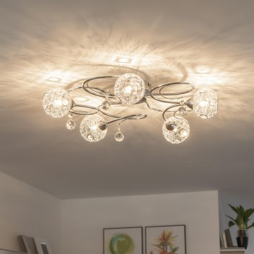 Eglo 32103 - Aufgesetzte Deckenleuchte VELAGO 5xG9/33W/230V glänzender Chrom