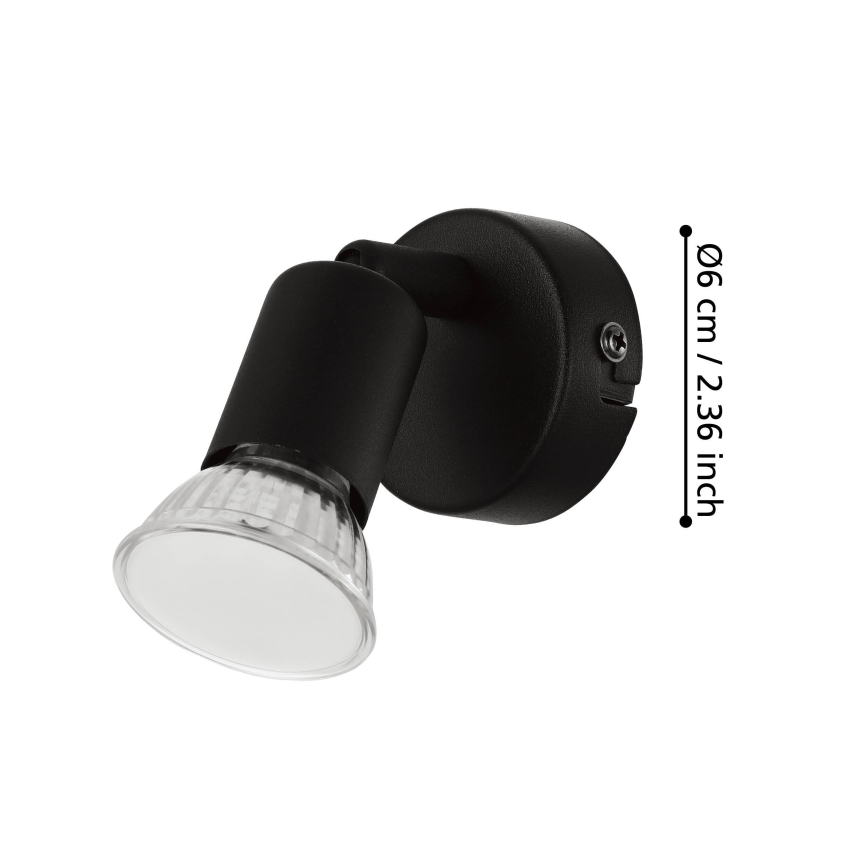Eglo - LED-Wandstrahler 1xGU10/2,8W/230V 3000K schwarz