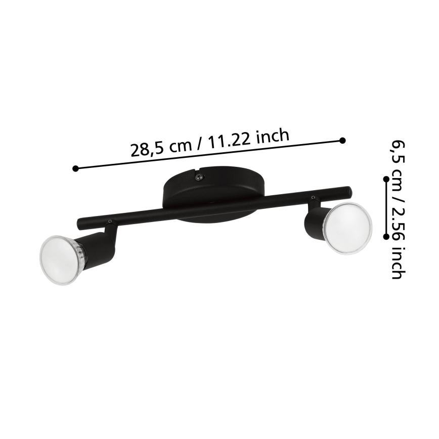 Eglo - LED-Strahler 2xGU10/2,8W/230V 3000K schwarz