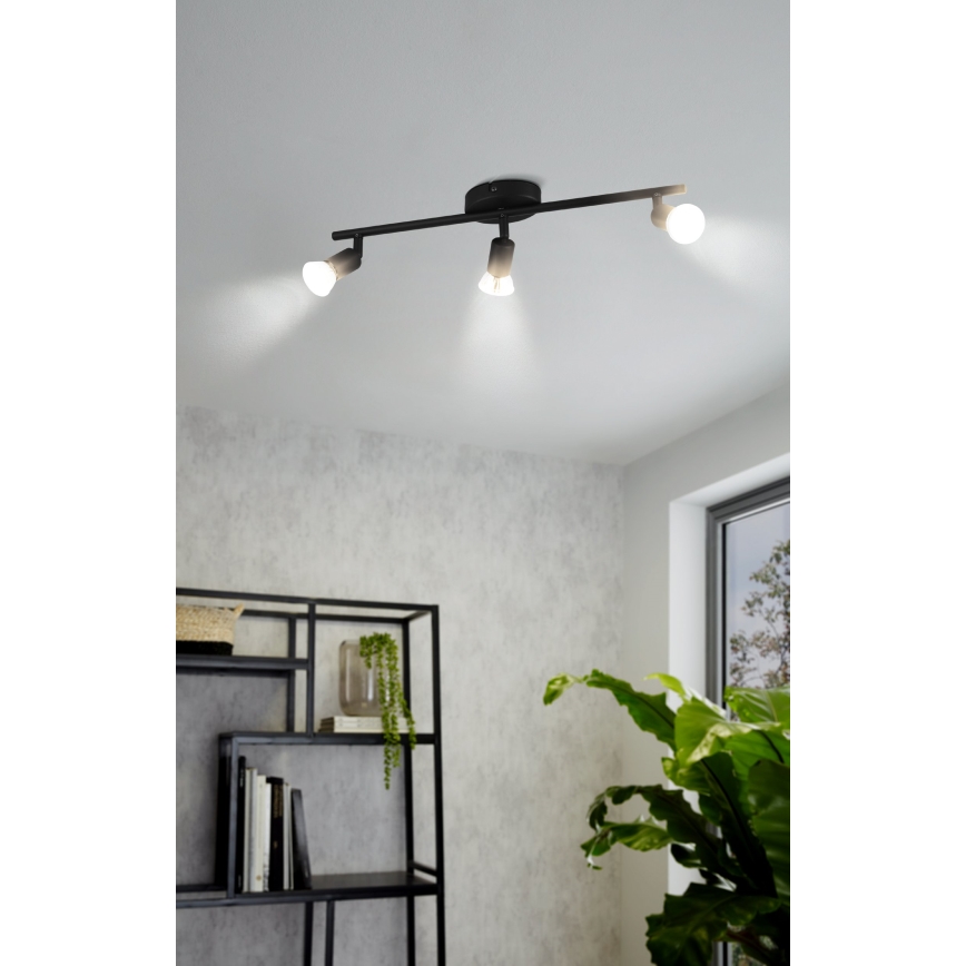 Eglo - LED-Strahler 3xGU10/2,8W/230V 3000K schwarz