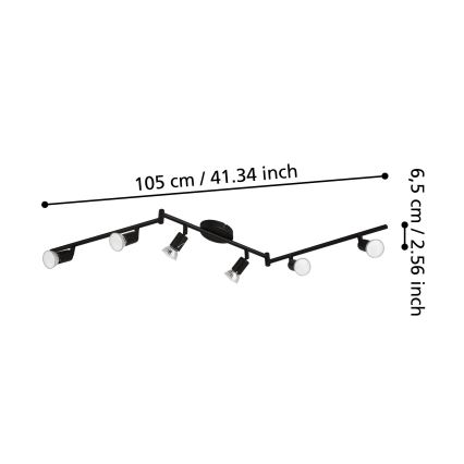 Eglo - LED-Strahler 6xGU10/2,8W/230V 3000K schwarz