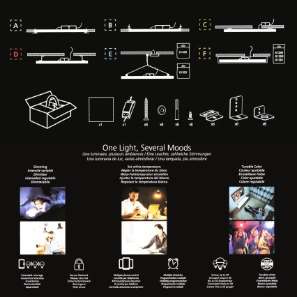 Eglo 32734 - LED RGBW dimmbar Aufbau-Deckenleuchte 2-in-1 SALOBRENA-C LED/34W/230V Weiß + Fernbedienung