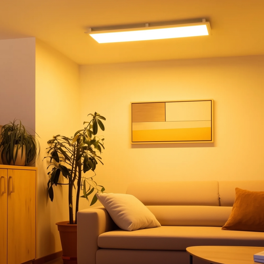 Eglo 32734 - LED RGBW dimmbar Aufbau-Deckenleuchte 2-in-1 SALOBRENA-C LED/34W/230V Weiß + Fernbedienung