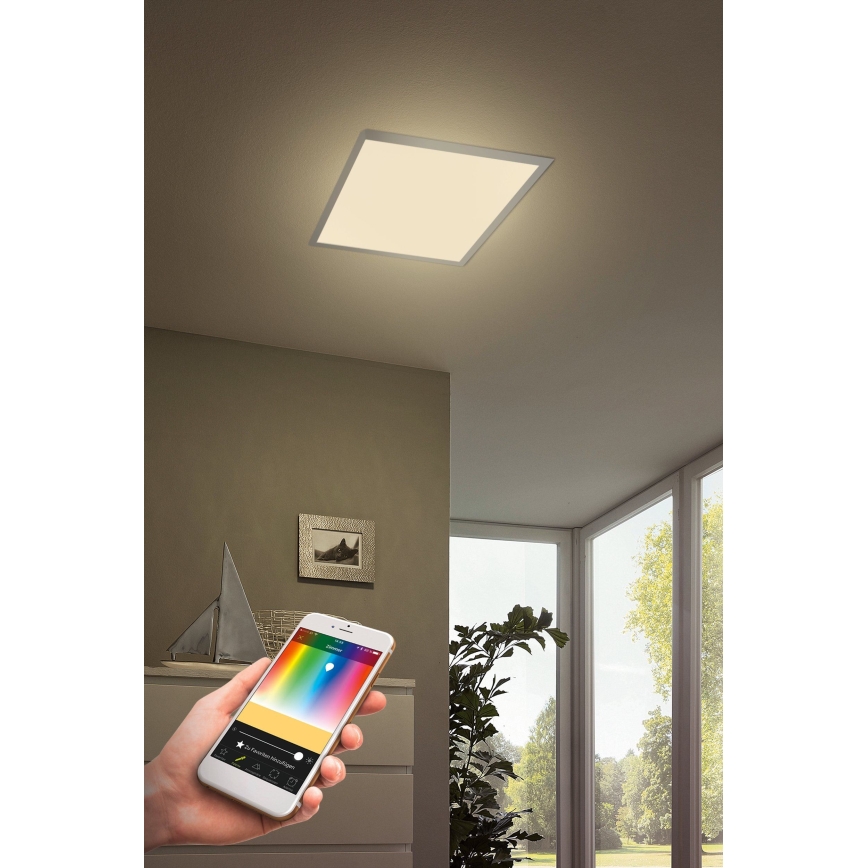Eglo 32756 - Dimmbares LED-RGBW-Einbaupanel SALOBRENA-C LED/34W/230V weiß 62x62 cm + Fernbedienung