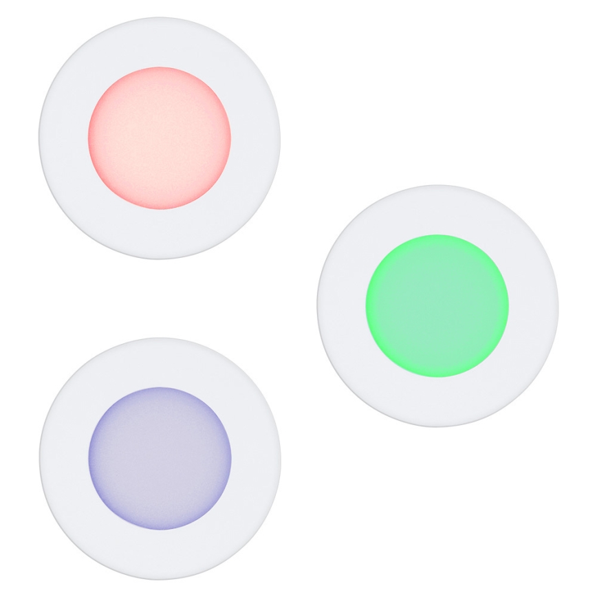 Eglo - Set 3x dimmbare RGB-LED-Einbauleuchte FUEVA-C LED/3W/230V Ø 8,5 cm
