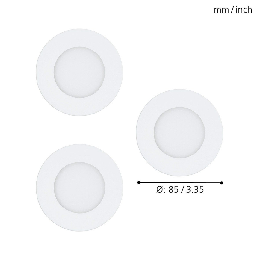 Eglo - Set 3x dimmbare RGB-LED-Einbauleuchte FUEVA-C LED/3W/230V Ø 8,5 cm