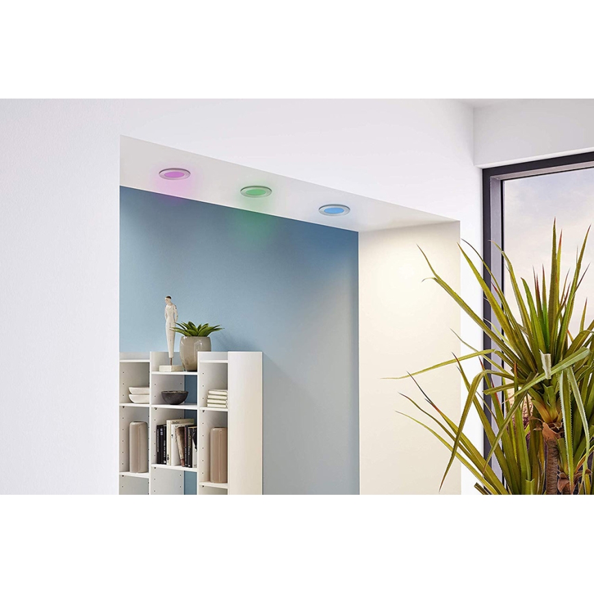 Eglo - 3er-Set RGB-dimmbare Einbauleuchten FUEVA-C 1x LED/3W/230V Ø 8,5 cm