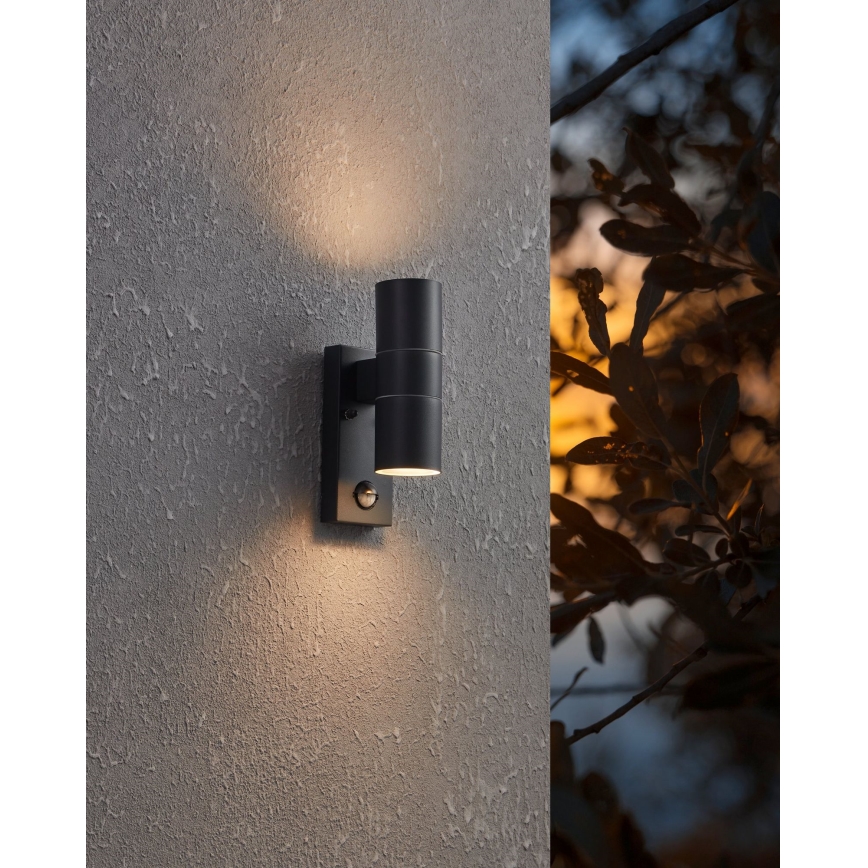 Eglo - LED-Outdoor-Wandleuchte mit Sensor 2xGU10/3W/230V IP44