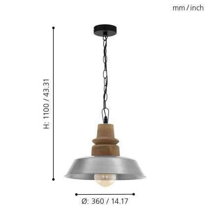 Eglo 33024 - Kette-Kronleuchter  RIDDLECOMBE 1xE27/60W/230V