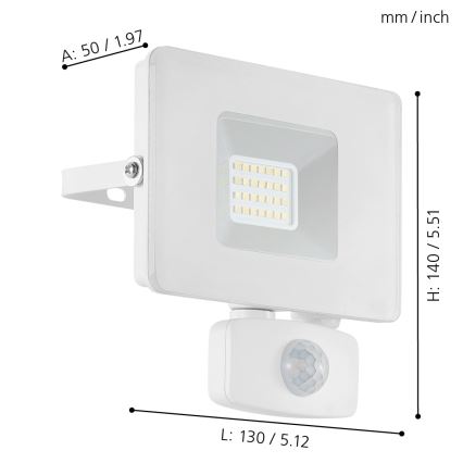 Eglo - LED Reflektor mit Sensor LED/20W/230V IP44