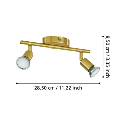 Eglo - LED-Strahler 2xGU10/2,8W/230V 3000K golden