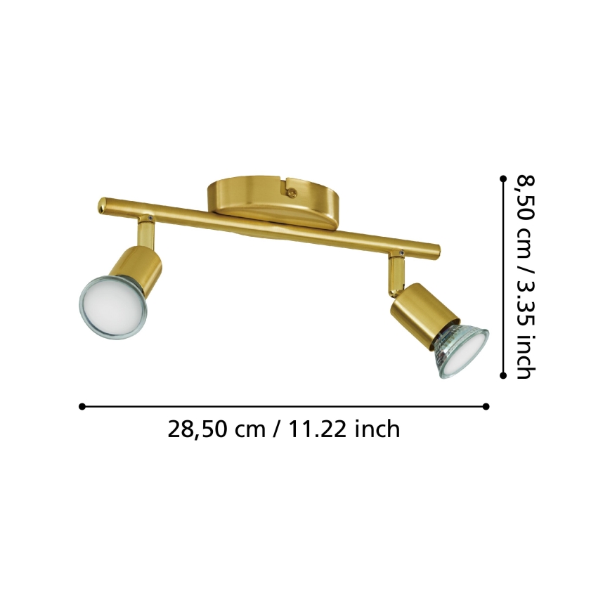 Eglo - LED-Strahler 2xGU10/2,8W/230V 3000K golden