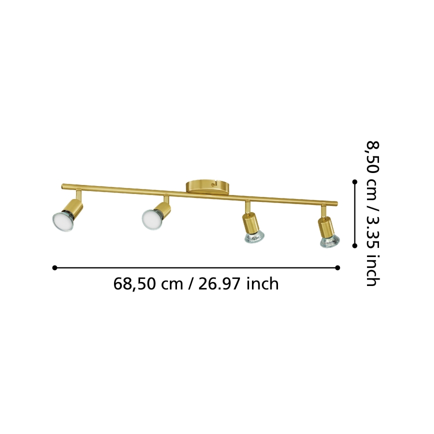 Eglo - LED-Strahler 4xGU10/2,8W/230V 3000K golden