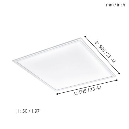Eglo 33204 - Dimmbare LED-RGBW-Leuchte SALOBRENA-C LED/34W/230V 2700-6500K + Fernbedienung