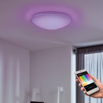 Eglo 33219 - LED RGBW dimmbare Deckenleuchte GIRON-C LED/17W/230V Ø 30 cm weiß
