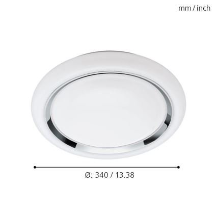 Eglo 33254 - LED RGBW dimmbare Deckenleuchte CAPASSO-C LED/17W/230V 2700–6500K Ø 34 cm