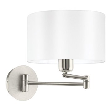 Eglo 33269 - Wandleuchte PASTERI 1xE27/60W/230V matt Chrom/weiß