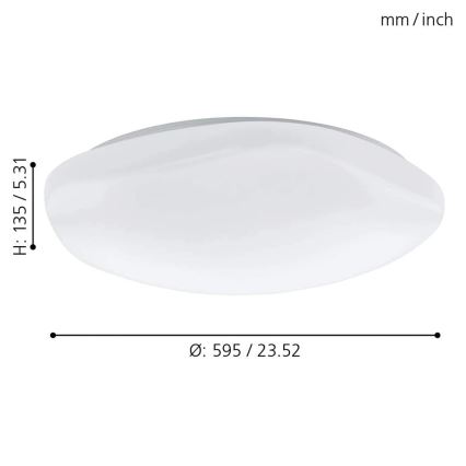 Eglo 33272 - Dimmbare LED-RGBW-Deckenleuchte TOTARI-C LED/34W/230V 2700-6500K weiß + Fernbedienung