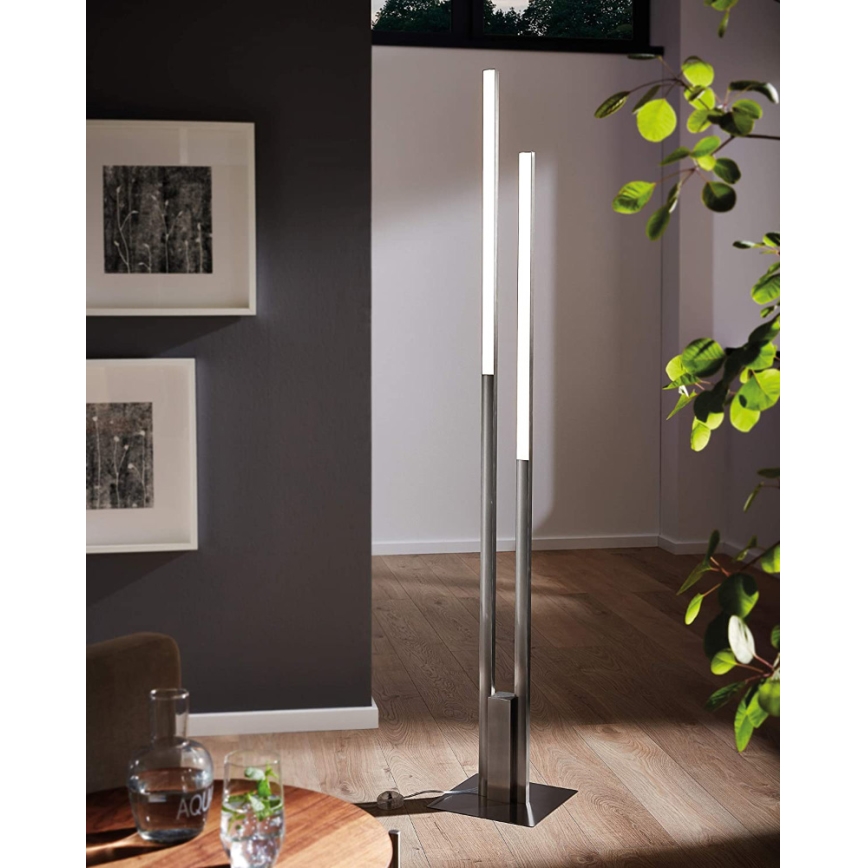 Eglo 33323 - Dimmbare LED-RGBW-Stehleuchte FRAIOLI-C 2xLED/17W/230V 2700-6500K matt Chrom